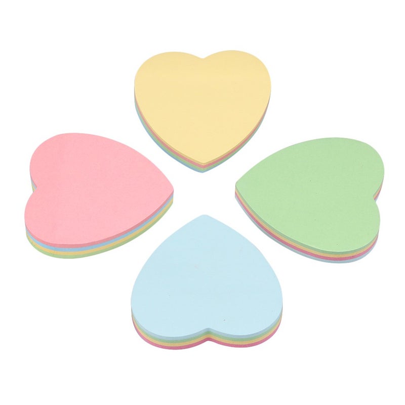GTHER 4PCS Heart Shaped Sticky Notes, Colored Sticky Notes Pink Red Blue Cute Fun Love Self-Adhesive Note for Kids School Classroom Office College (Heart) - Image 2